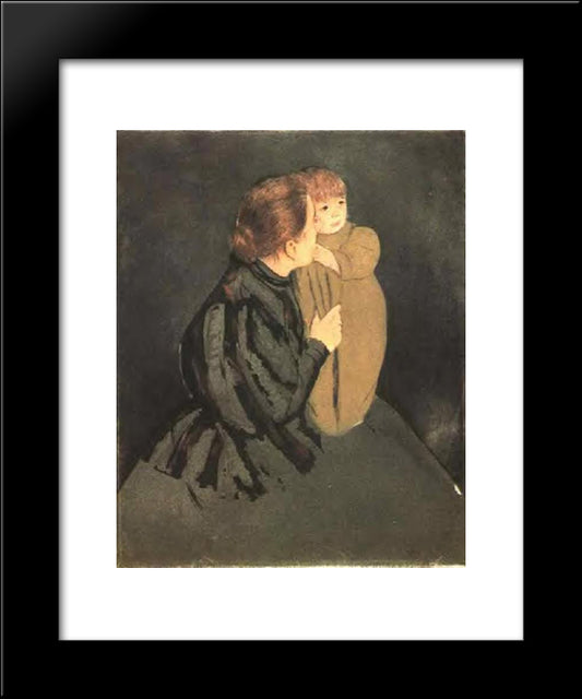 Peasant Mother And Child 20x24 Black Modern Wood Framed Art Print Poster by Cassatt, Mary