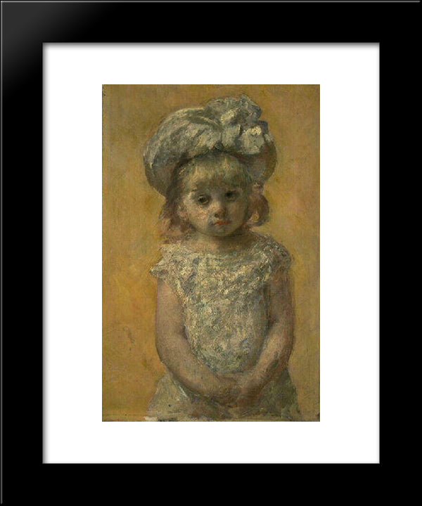 Portrait Of Girl 20x24 Black Modern Wood Framed Art Print Poster by Cassatt, Mary