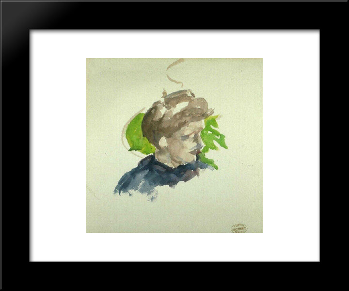 Portrait Of Young Girl 20x24 Black Modern Wood Framed Art Print Poster by Cassatt, Mary
