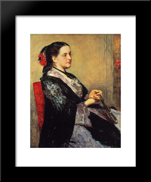 Portrait Of A Lady Of Seville 20x24 Black Modern Wood Framed Art Print Poster by Cassatt, Mary