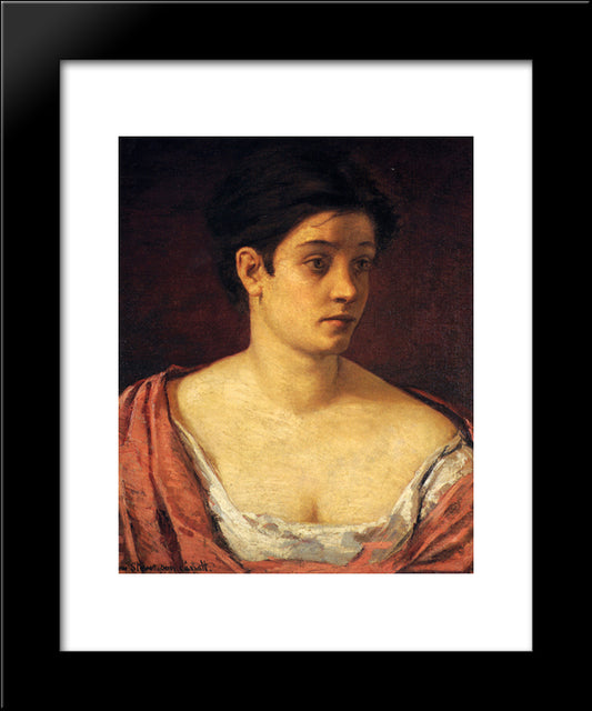 Portrait Of A Woman 20x24 Black Modern Wood Framed Art Print Poster by Cassatt, Mary