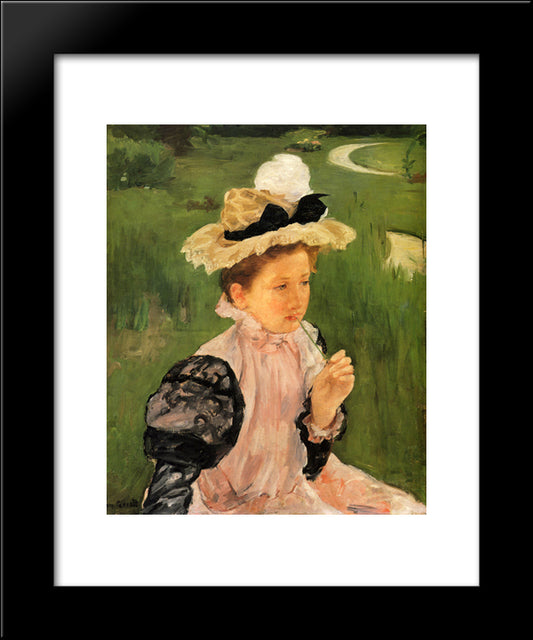 Portrait Of A Young Girl 20x24 Black Modern Wood Framed Art Print Poster by Cassatt, Mary