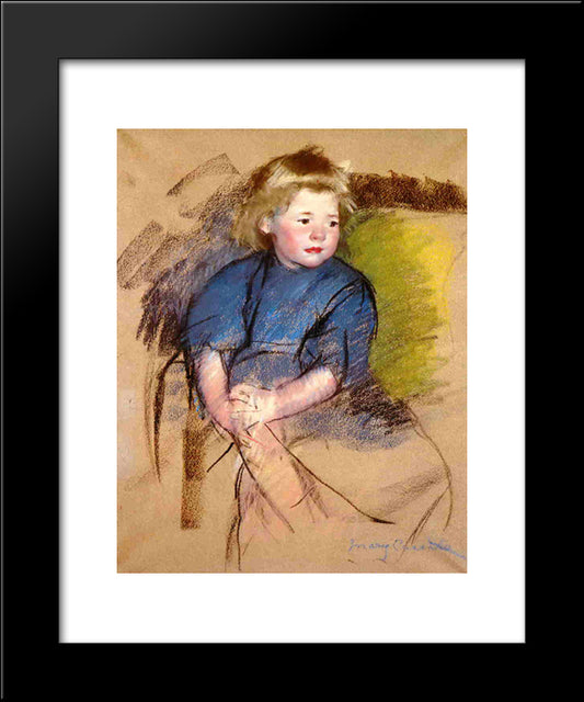 Portrait Of A Young Girl (Simone) 20x24 Black Modern Wood Framed Art Print Poster by Cassatt, Mary