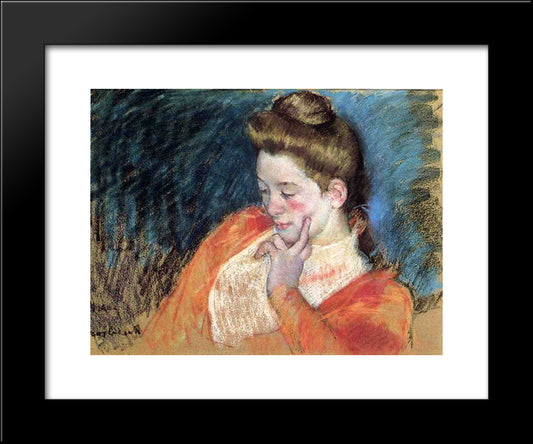 Portrait Of A Young Woman 20x24 Black Modern Wood Framed Art Print Poster by Cassatt, Mary