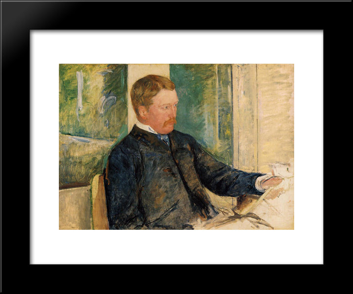 Portrait Of Alexander J. Cassatt 20x24 Black Modern Wood Framed Art Print Poster by Cassatt, Mary