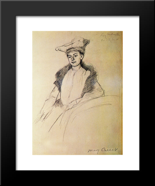 Portrait Of Mme. Fontveille 20x24 Black Modern Wood Framed Art Print Poster by Cassatt, Mary