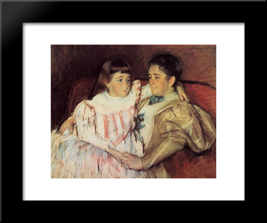 Portrait Of Mrs Havemeyer And Her Daughter Electra 20x24 Black Modern Wood Framed Art Print Poster by Cassatt, Mary