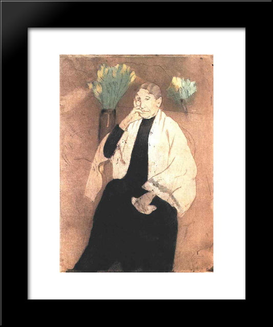 Portrait Of The Artist S Mother 20x24 Black Modern Wood Framed Art Print Poster by Cassatt, Mary