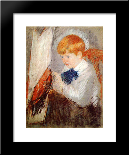 Robert And His Sailboat 20x24 Black Modern Wood Framed Art Print Poster by Cassatt, Mary