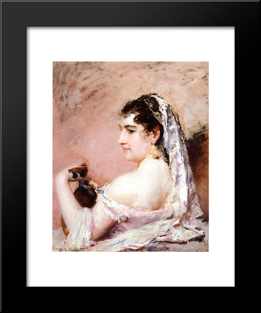 Roman Girl 20x24 Black Modern Wood Framed Art Print Poster by Cassatt, Mary