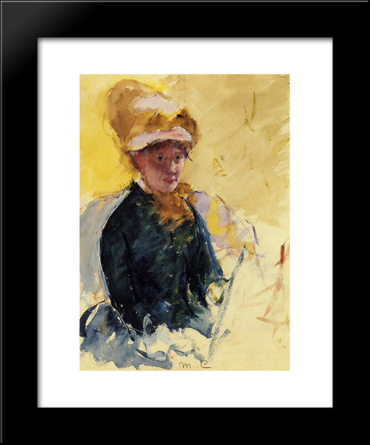 Self Portrait 20x24 Black Modern Wood Framed Art Print Poster by Cassatt, Mary