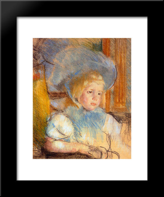 Simone In Plumed Hat 20x24 Black Modern Wood Framed Art Print Poster by Cassatt, Mary