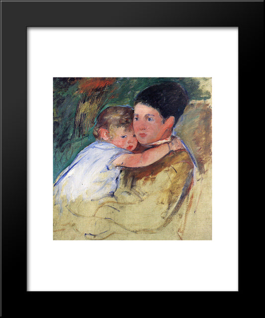 Sketch Of Anne And Her Nurse 20x24 Black Modern Wood Framed Art Print Poster by Cassatt, Mary