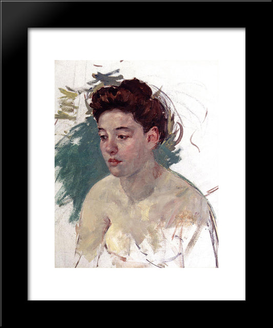 Sketch Of Antoinette (No.1) 20x24 Black Modern Wood Framed Art Print Poster by Cassatt, Mary