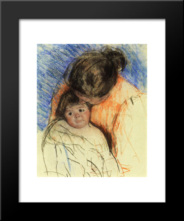 Sketch Of Mother Looking Down At Thomas 20x24 Black Modern Wood Framed Art Print Poster by Cassatt, Mary