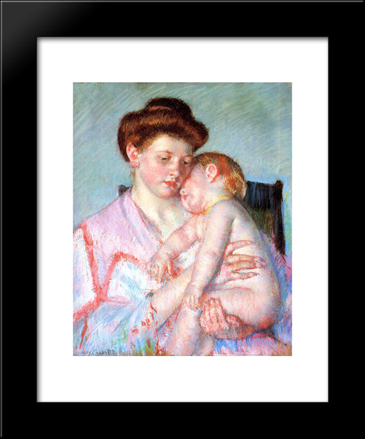 Sleepy Baby 20x24 Black Modern Wood Framed Art Print Poster by Cassatt, Mary