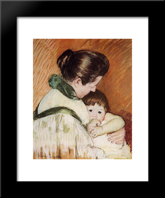 Sleepy Thomas Sucking His Thumb 20x24 Black Modern Wood Framed Art Print Poster by Cassatt, Mary