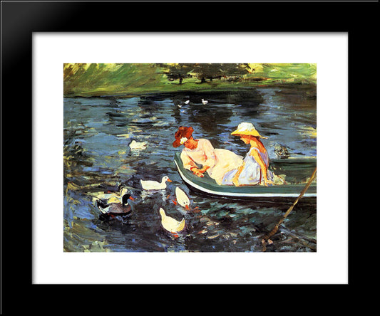 Summertime 20x24 Black Modern Wood Framed Art Print Poster by Cassatt, Mary