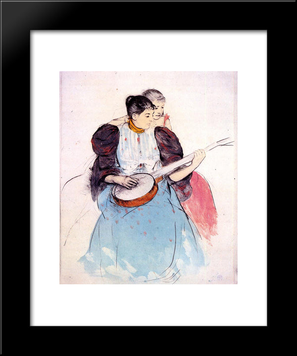 The Banjo Lesson 20x24 Black Modern Wood Framed Art Print Poster by Cassatt, Mary