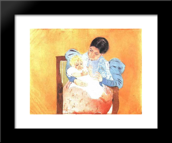 The Barefoot Child 20x24 Black Modern Wood Framed Art Print Poster by Cassatt, Mary