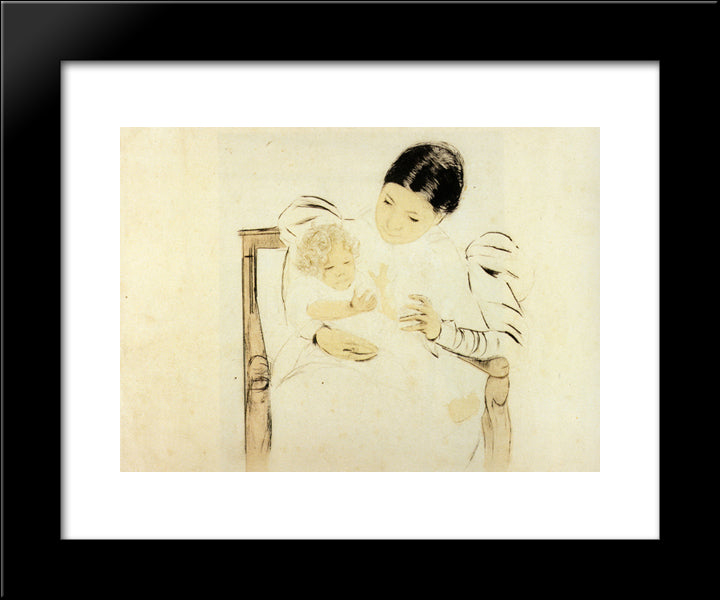 The Befooted Child 20x24 Black Modern Wood Framed Art Print Poster by Cassatt, Mary