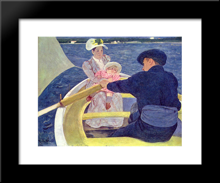 The Boating Party 20x24 Black Modern Wood Framed Art Print Poster by Cassatt, Mary