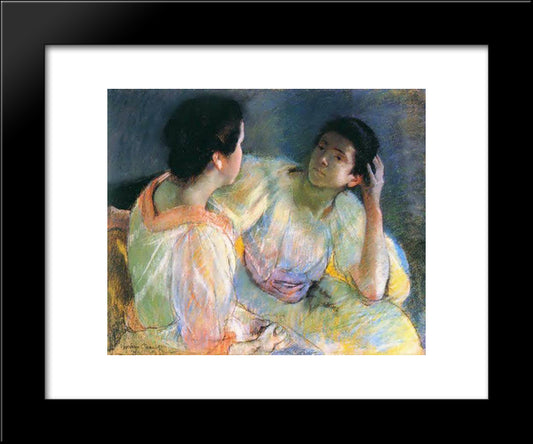 The Conversation 20x24 Black Modern Wood Framed Art Print Poster by Cassatt, Mary