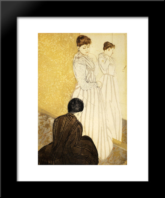 The Fitting 20x24 Black Modern Wood Framed Art Print Poster by Cassatt, Mary