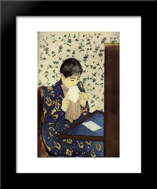 The Letter 20x24 Black Modern Wood Framed Art Print Poster by Cassatt, Mary