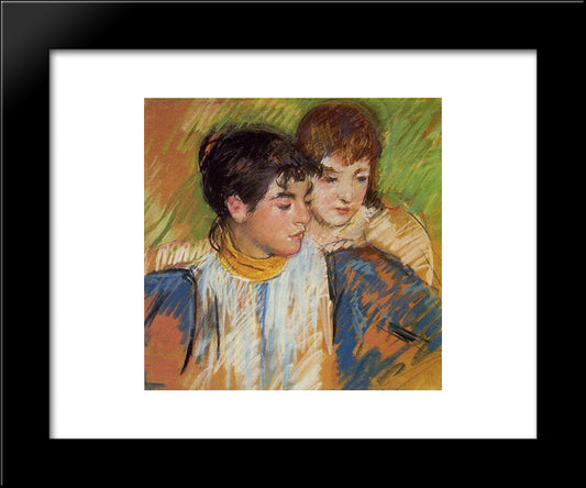 The Two Sisters 20x24 Black Modern Wood Framed Art Print Poster by Cassatt, Mary