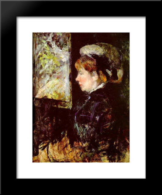 The Visitor 20x24 Black Modern Wood Framed Art Print Poster by Cassatt, Mary