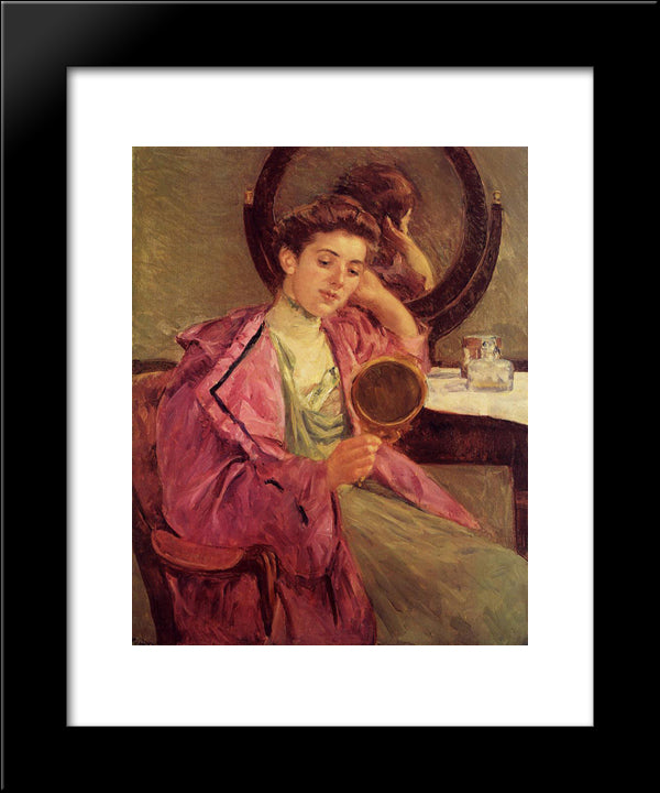 Woman At Her Toilette 20x24 Black Modern Wood Framed Art Print Poster by Cassatt, Mary