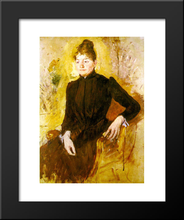 Woman In Black 20x24 Black Modern Wood Framed Art Print Poster by Cassatt, Mary