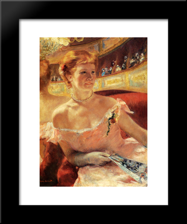 Woman With A Pearl Necklace 20x24 Black Modern Wood Framed Art Print Poster by Cassatt, Mary