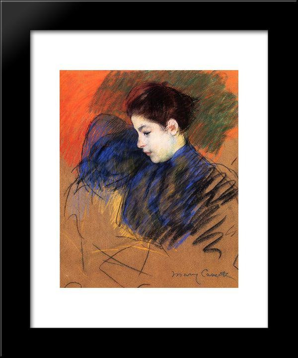 Young Woman Reflecting 20x24 Black Modern Wood Framed Art Print Poster by Cassatt, Mary