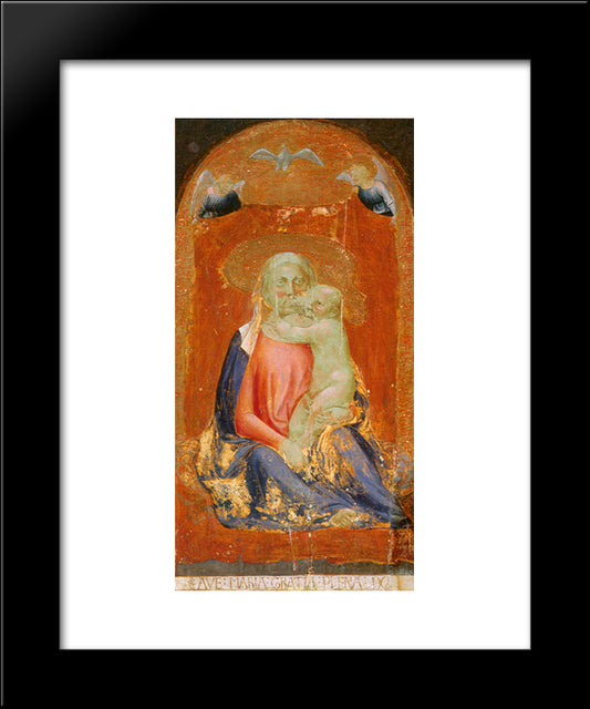 Madonna Of Humility 20x24 Black Modern Wood Framed Art Print Poster by Masaccio