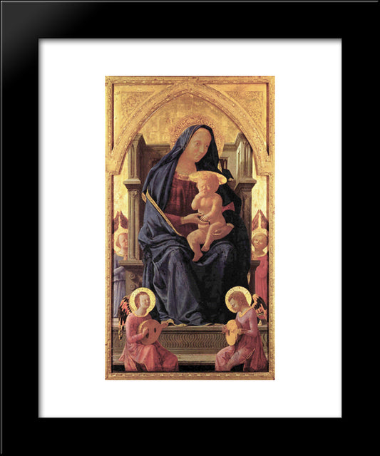 Maria And Child 20x24 Black Modern Wood Framed Art Print Poster by Masaccio