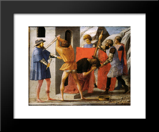 Martyrdom Of San Giovanni Battista 20x24 Black Modern Wood Framed Art Print Poster by Masaccio