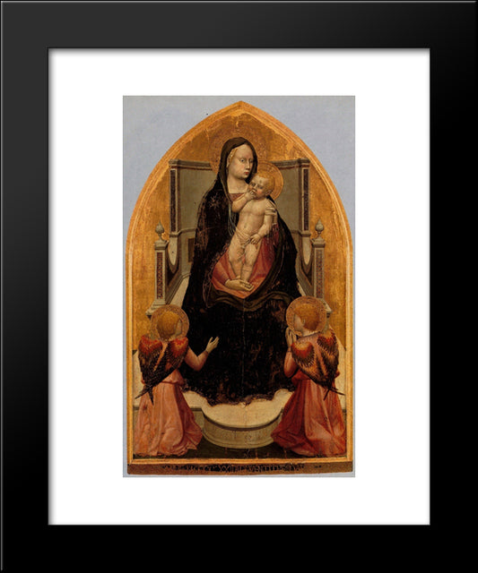 San Giovenale Triptych. Central Panel 20x24 Black Modern Wood Framed Art Print Poster by Masaccio