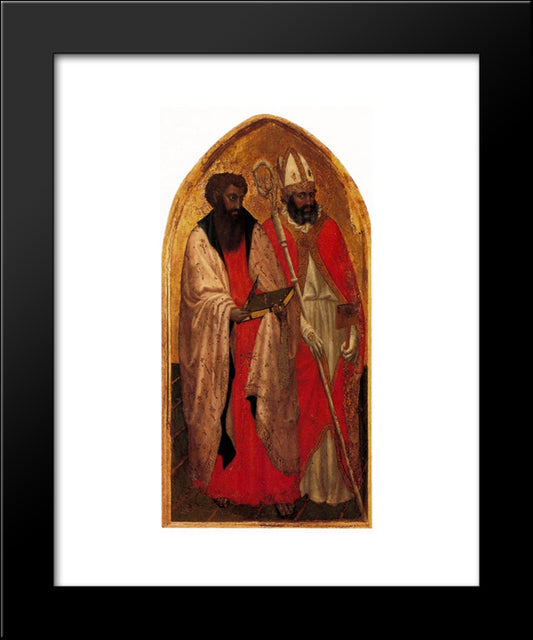 San Giovenale Triptych. Left Panel 20x24 Black Modern Wood Framed Art Print Poster by Masaccio