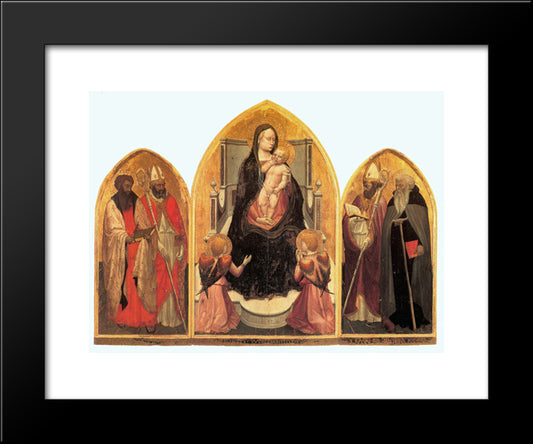 St. Juvenal Triptych 20x24 Black Modern Wood Framed Art Print Poster by Masaccio