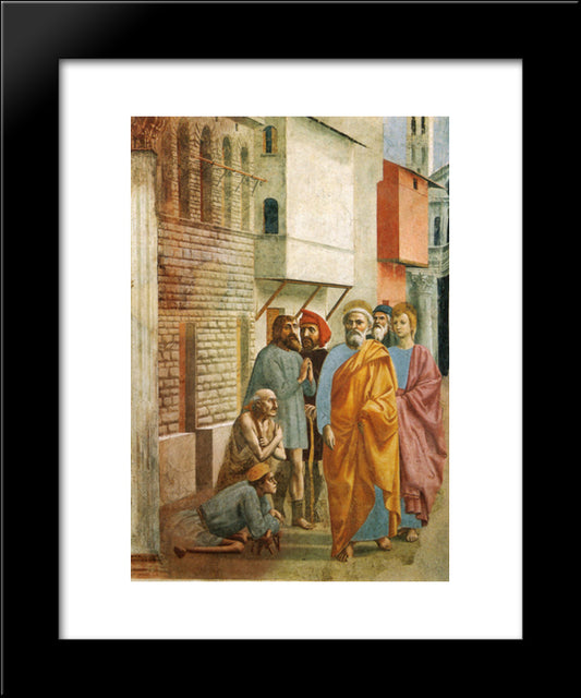 St.Peter Healing The Sick With His Shadow 20x24 Black Modern Wood Framed Art Print Poster by Masaccio