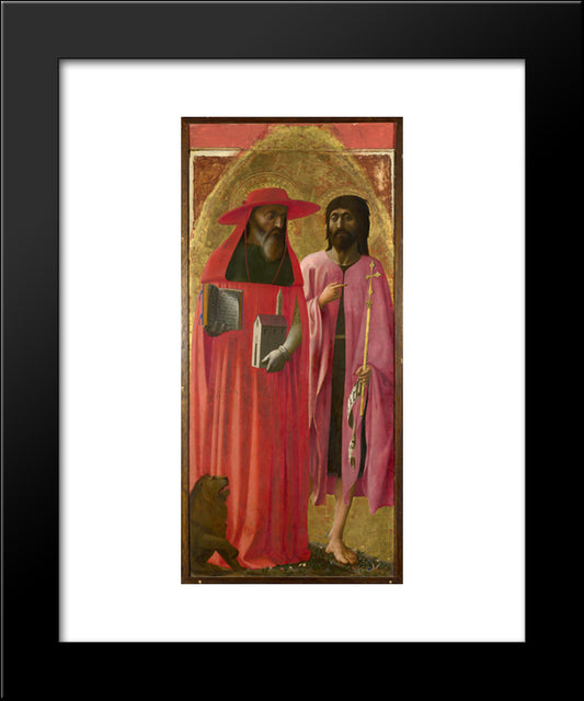 St Jerome And St John The Baptist 20x24 Black Modern Wood Framed Art Print Poster by Masaccio