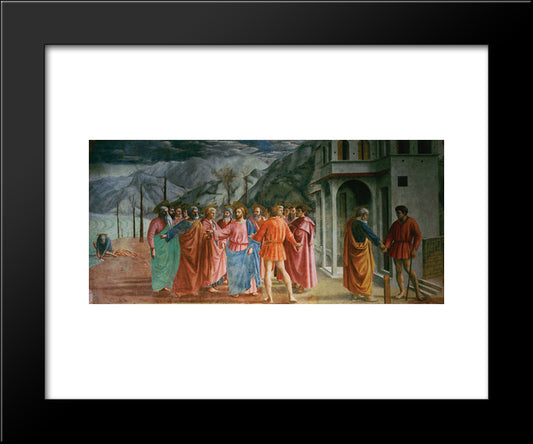 The Tribute Money 20x24 Black Modern Wood Framed Art Print Poster by Masaccio