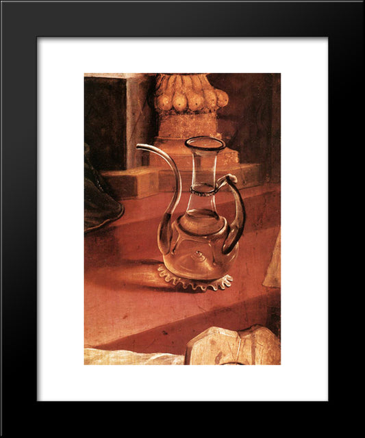 A Glass Jug (Detail From The Concert Of Angels From The Isenheim Altarpiece) 20x24 Black Modern Wood Framed Art Print Poster by Grunewald, Matthias