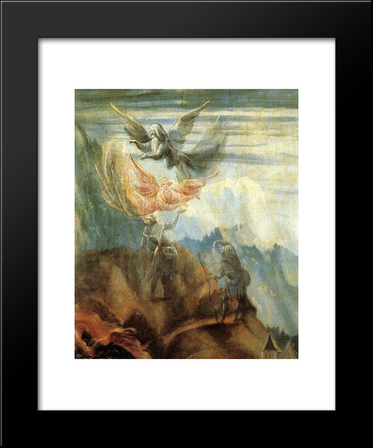 Annunciation To The Shepherds (Detail From The Annunciation From The Isenheim Altarpiece) 20x24 Black Modern Wood Framed Art Print Poster by Grunewald, Matthias