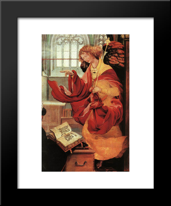 Archangel Gabriel (Detail From The Annunciation From The Isenheim Altarpiece) 20x24 Black Modern Wood Framed Art Print Poster by Grunewald, Matthias