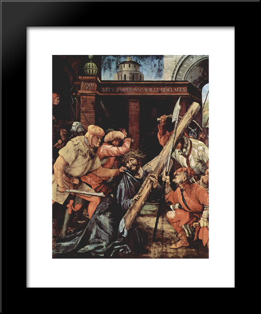 Christ Carrying The Cross 20x24 Black Modern Wood Framed Art Print Poster by Grunewald, Matthias