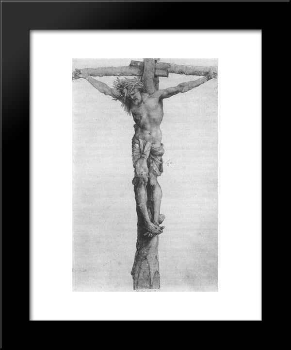 Crucifixion 20x24 Black Modern Wood Framed Art Print Poster by Grunewald, Matthias