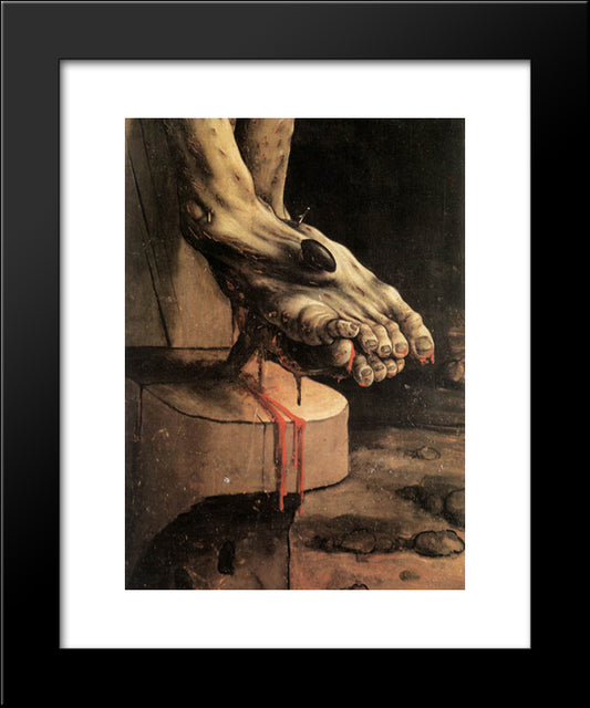 Crucifixion Altarpiece (Detail) 20x24 Black Modern Wood Framed Art Print Poster by Grunewald, Matthias